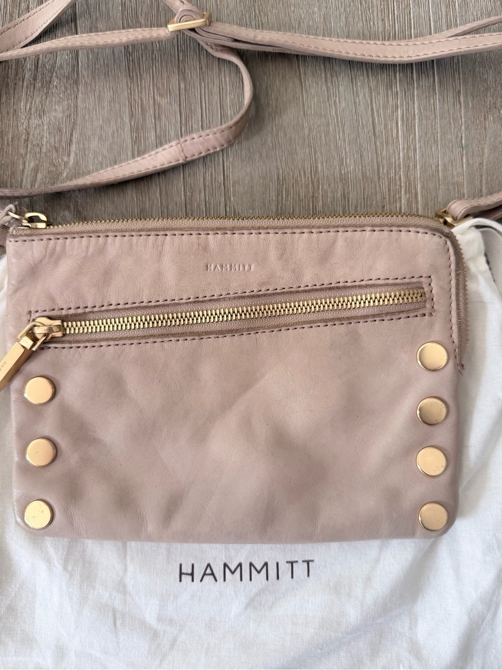 Hammitt Nash Crossbody Bag Small Mushroom Beige Wristlet - Picture 2 of 6
